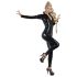 LATEX - tuta donna a maniche lunghe (nero) - 2XL
