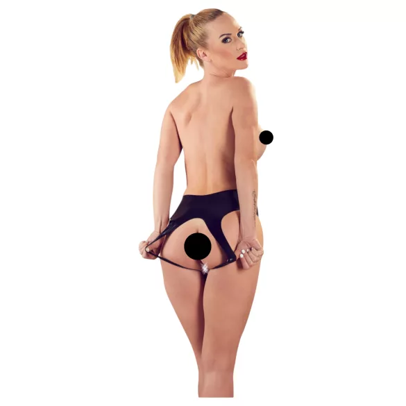 Mutandine da donna nere aperte sul davanti Late X (taglie S-L)