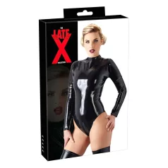 LATEX - body donna maniche lunghe - nero