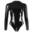 LATEX - body donna maniche lunghe - nero