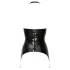 Late X - top in lattice con coppe aperte e reggicalze (nero) - M