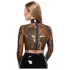 LATEX - top donna trasparente - latex nero translucido - L