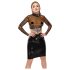 LATEX - top donna trasparente - latex nero translucido - L