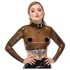 LATEX - top donna trasparente - latex nero translucido - L