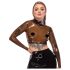 LATEX - top in lattice trasparente (trasparente-nero) - S-L - XL