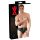 LATEX - slip uomo con dildo anale interno (nero) - L