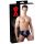 LATEX - intimo maschile con plug anale conico (nero)