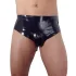Latex slip da uomo X con dildo anale interno conico (nero)