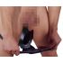 LATEX - intimo maschile con plug anale conico (nero)