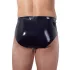 Latex slip da uomo X con dildo anale interno conico (nero) - M