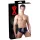Latex slip da uomo X con dildo anale interno conico (nero) - XL