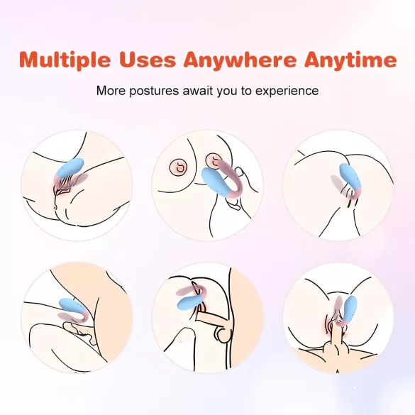 Mrow 03 - vibratore per coppia ricaricabile impermeabile blu rosa