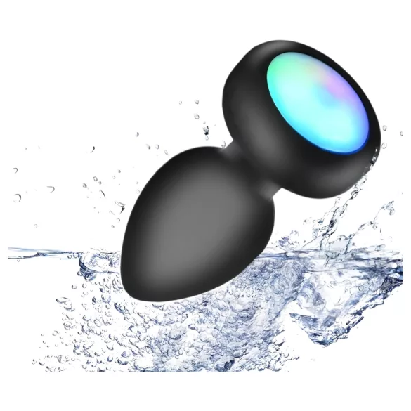 Mrow - vibratore anale luminoso con telecomando - nero