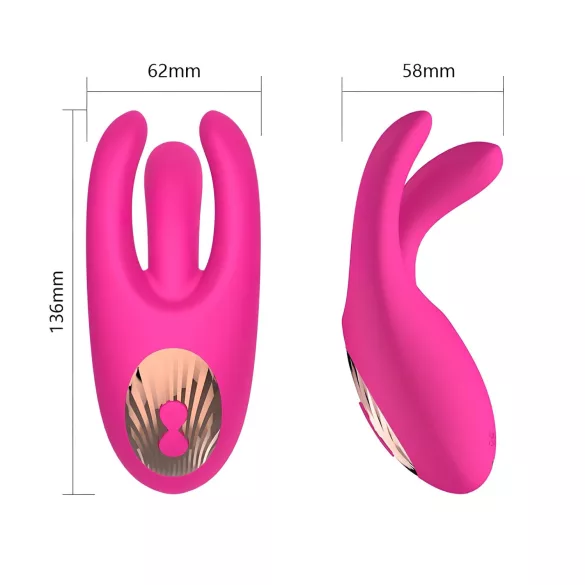 Mrow - vibratore clitoride ricaricabile 3 punte silicone rosa