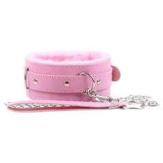 Bélelt - Collare BDSM con guinzaglio - imbottito rosa