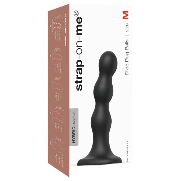 Palline Strap-on-me M - dildo sferico con ventosa (nero)