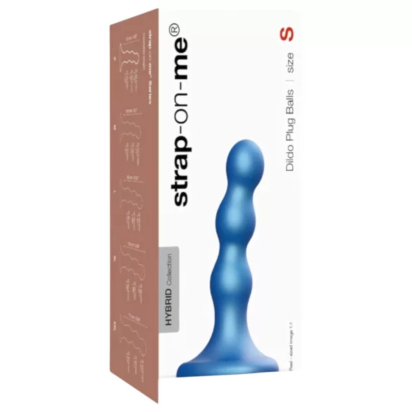 Strap-on-me Balls S - dildo con sfere e ventosa - silicone blu