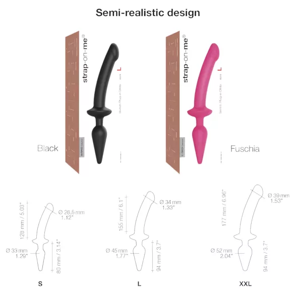 Strap-on-me Swith XXL Semi-Realistico - 2in1 Dildo (rosa)