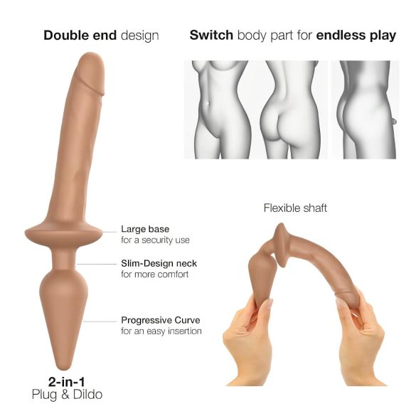 Strap-on-me Swith Realistico S - 2in1 dildo in silicone (naturale)