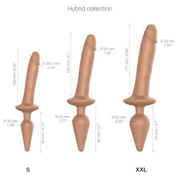 Strap-on-me Swith Realistico S - 2in1 dildo in silicone (naturale)