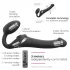Strap-on-me - vibratore strap-on onde d’aria - M - silicone nero