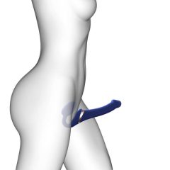   Strap-on-me Piccolo – vibratore indossabile senza cinghie con stimolatore clitorideo ad onda d'aria – blu