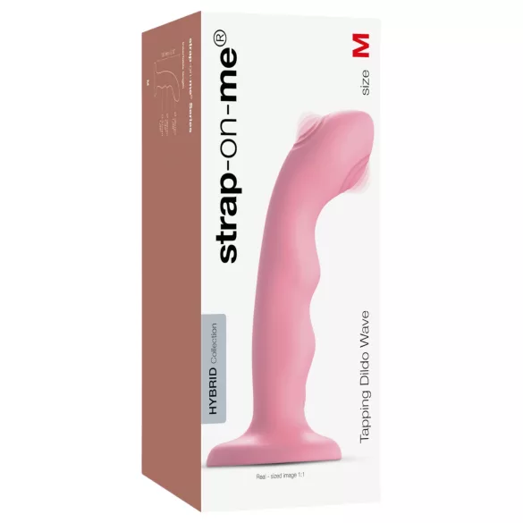 Strap-on-me M - impermeabile, vibratore pulsante punto G (rosa)