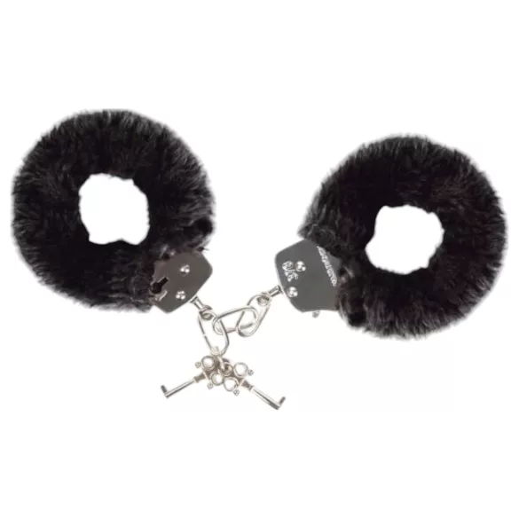 Love to Love - manette peluche morbide - nero
