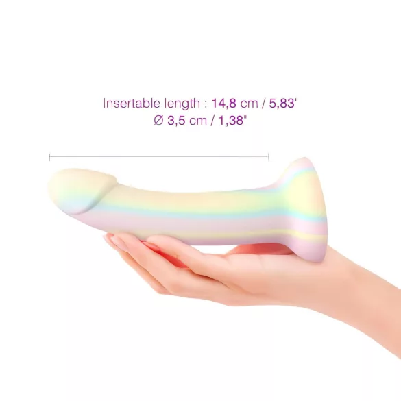 Dildolls Fantasia - dildo in silicone con ventosa (a righe)