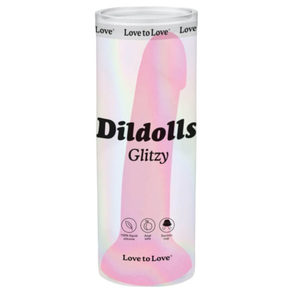 Dildolls Glitzy - dildo in silicone con ventosa (rosa)