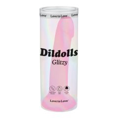 Dildolls Glitzy - dildo appiccicoso in silicone (rosa)