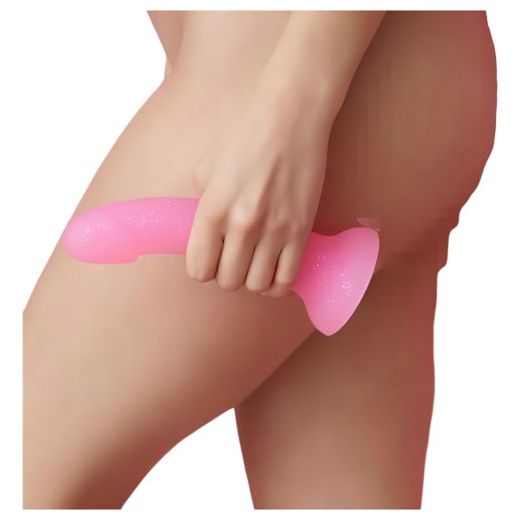 Dildolls Glitzy - dildo in silicone con ventosa (rosa)