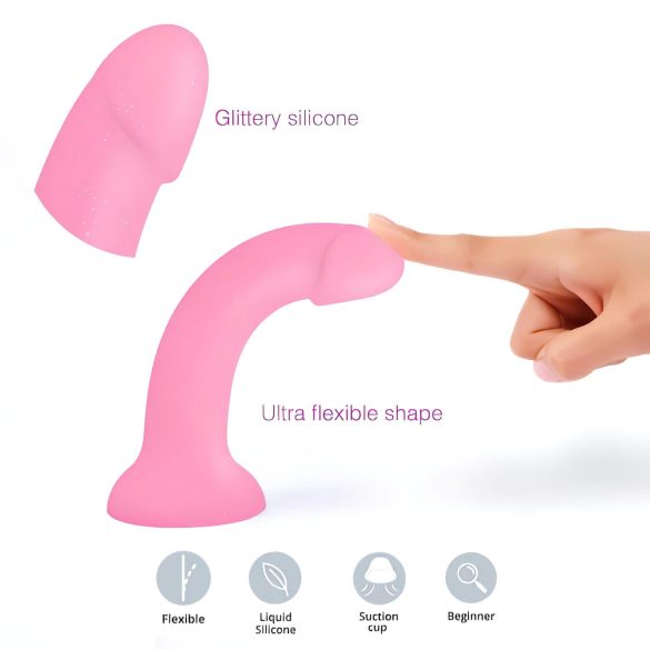 Dildolls Glitzy - dildo in silicone con ventosa (rosa)