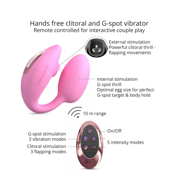 Love to Love Wonderlover - vibratore G-spot e clitorideo (rosa)