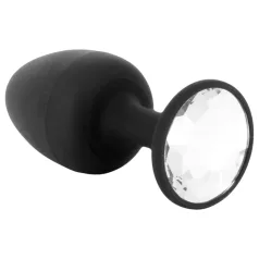   Dorcel Geisha Plug Diamond L - plug anale nero con pietra bianca