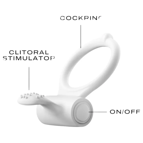 Dorcel - anello fallico vibrante fosforescente - silicone bianco