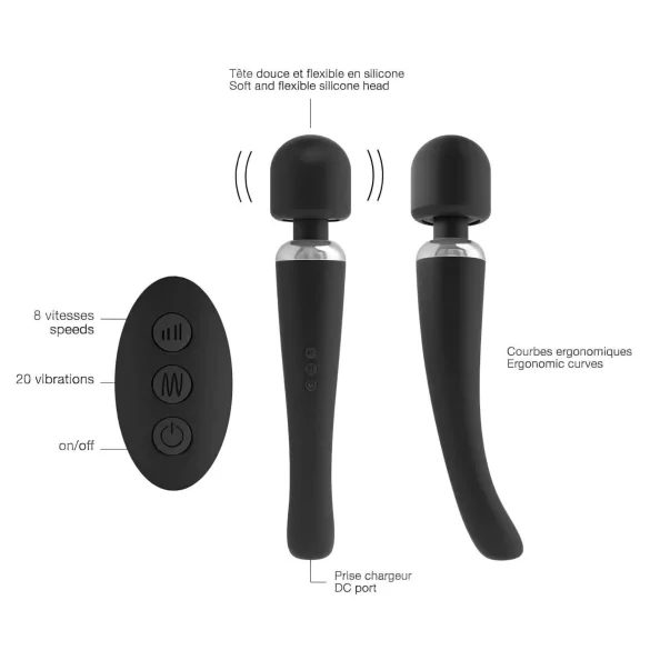 Dorcel - vibratore massaggiante ricaricabile - nero