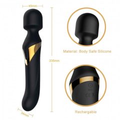   Dorcel Dual Orgasms Gold - vibratore massaggiante 2in1 ricaricabile (nero)