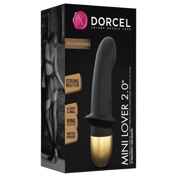 Dorcel Mini Lover 2.0 - vibratore G-spot ricaricabile (nero-oro)