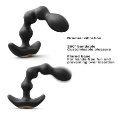   Vibratore anale radiocontrollato e flessibile Dorcel Flexi Balls con batteria ricaricabile (nero)