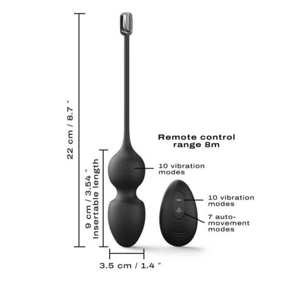 Palline d'Amore Dorcel - Duo di sfere vaginali magnetiche radiocontrollate e ricaricabili (nero)