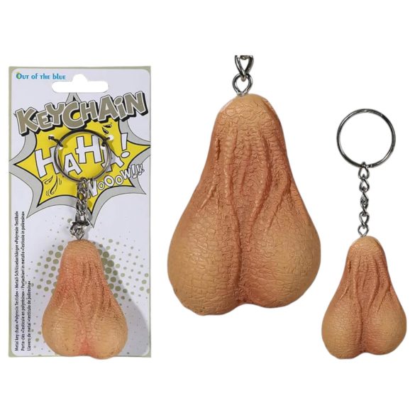 Herés - portachiavi testicoli - metallo naturale