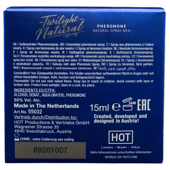 HOT Twilight Natural - profumo feromone uomo senza profumo 15ml
