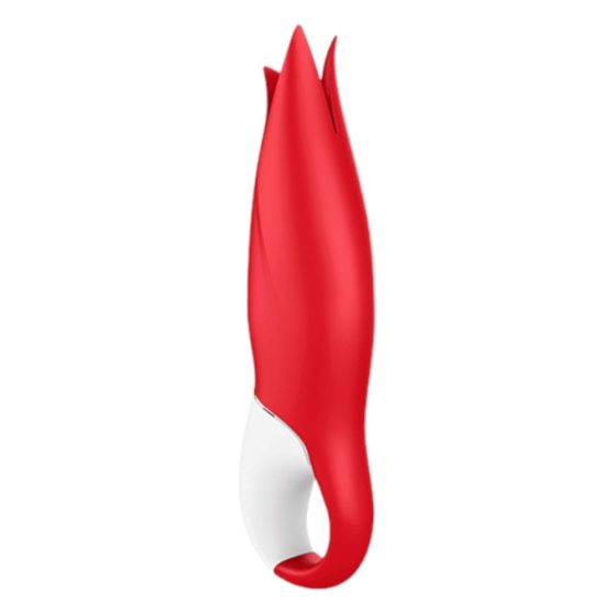 Fiore del Piacere Power Satisfyer - Vibratore Ricaricabile Impermeabile (Rosso)