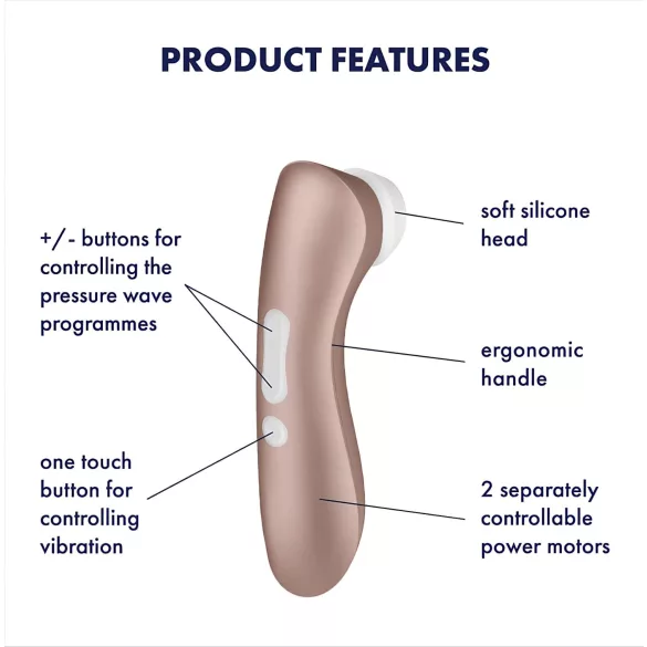 Satisfyer Pro 2+ - stimolatore clitorideo ricaricabile con vibrazione - marrone