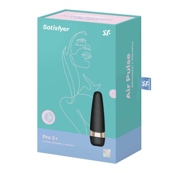 Satisfyer Pro 3+ - Stimolatore e Vibratore Clitoride Impermeabile Ricaricabile (Nero)