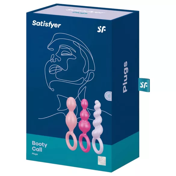 Satisfyer Booty Call - set plug anale - silicone colorato 3 pezzi