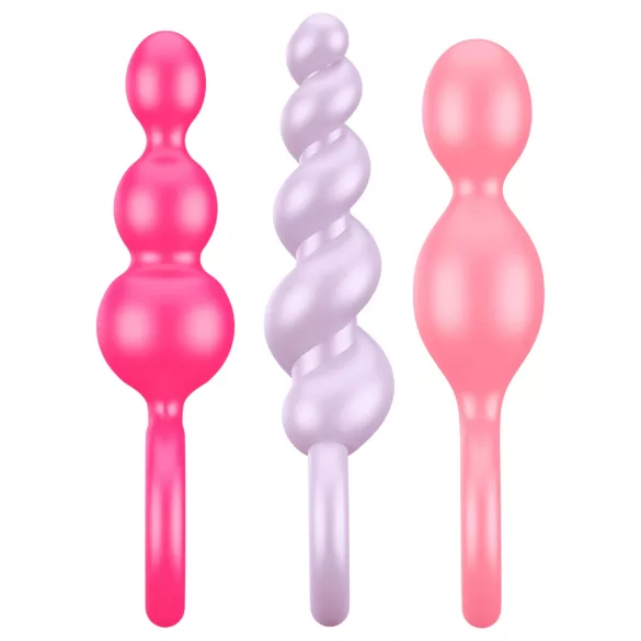 Satisfyer Booty Call - set plug anale - silicone colorato 3 pezzi