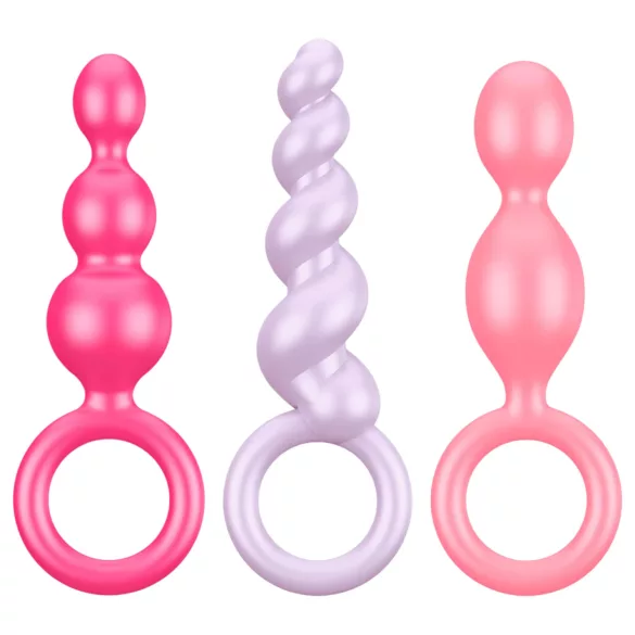 Satisfyer Booty Call - set plug anale - silicone colorato 3 pezzi