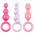 Satisfyer Booty Call - set plug anale - silicone colorato 3 pezzi